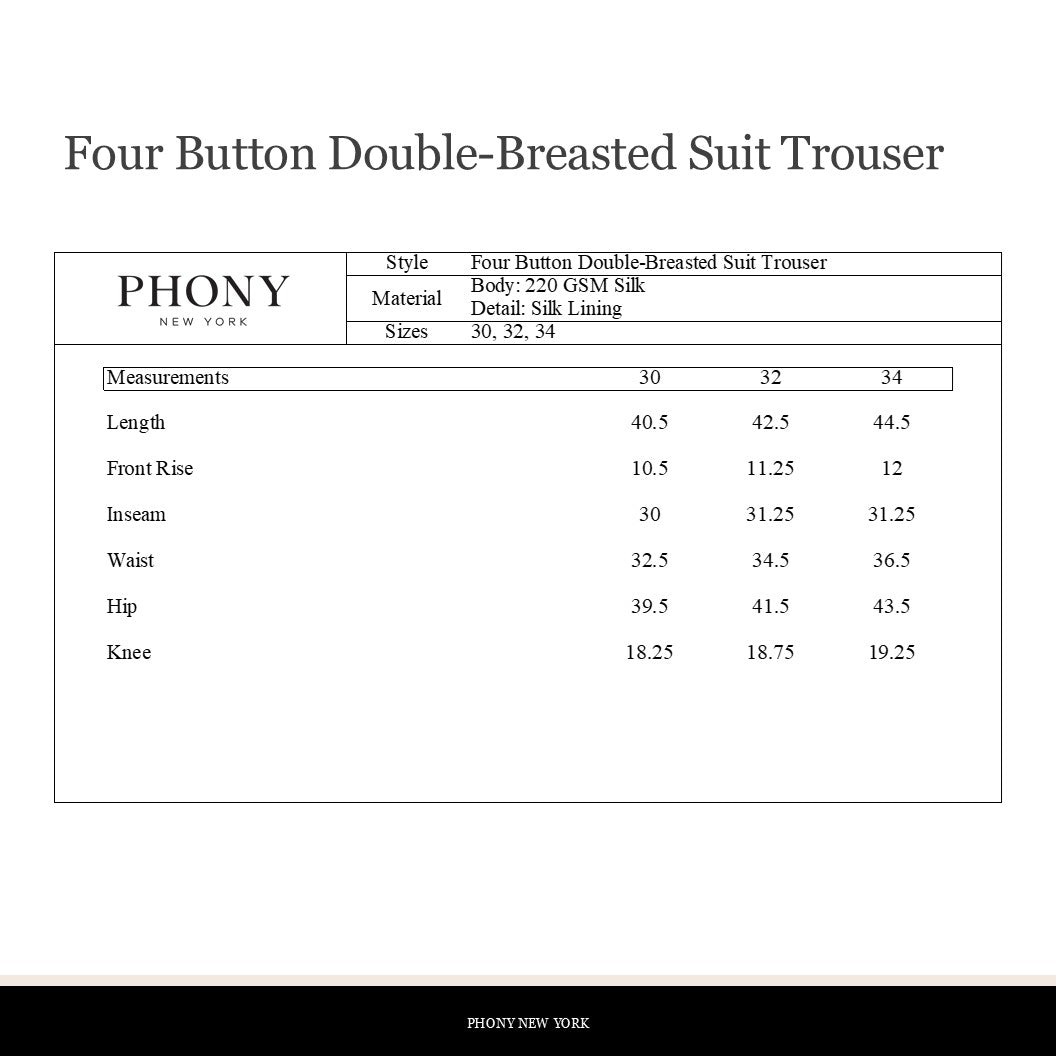 Four Button Double-Breasted Suit - Black Silk Twill