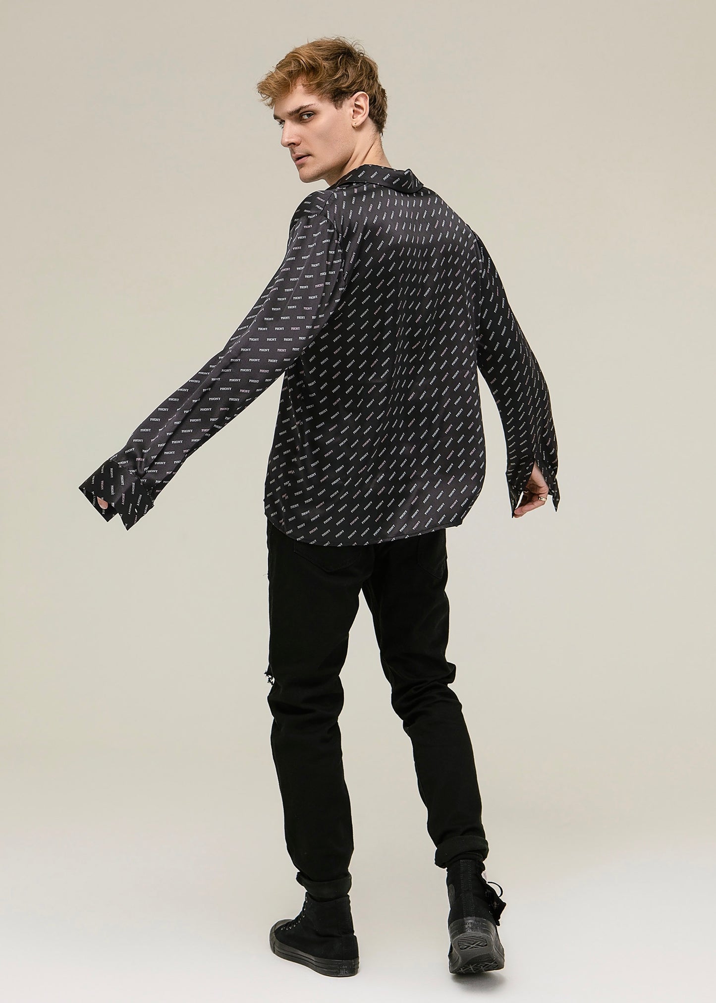 PHONY Print Silk Button Down