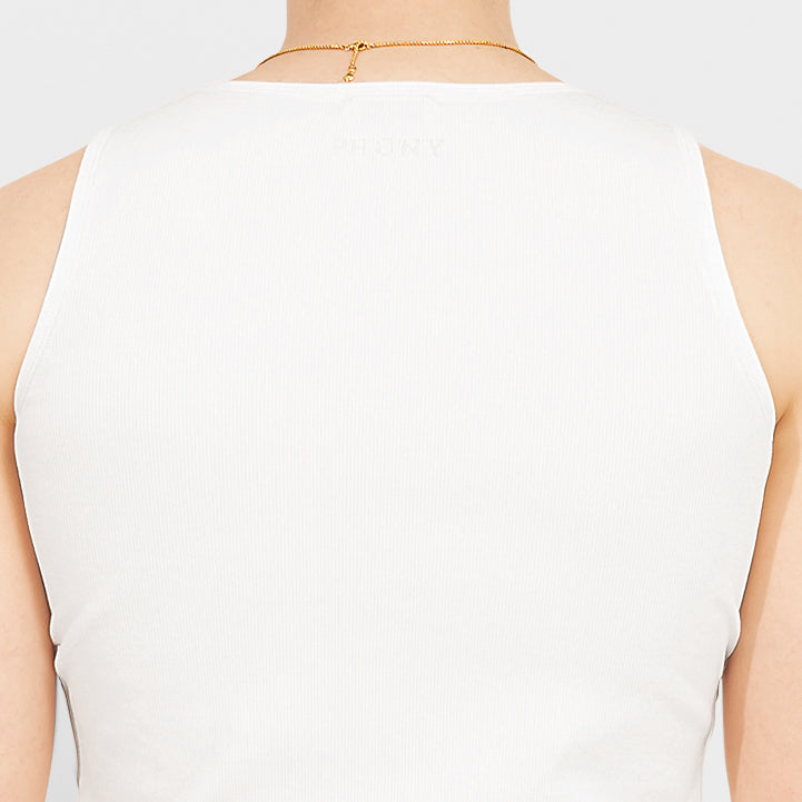 Homme White Cotton Tank