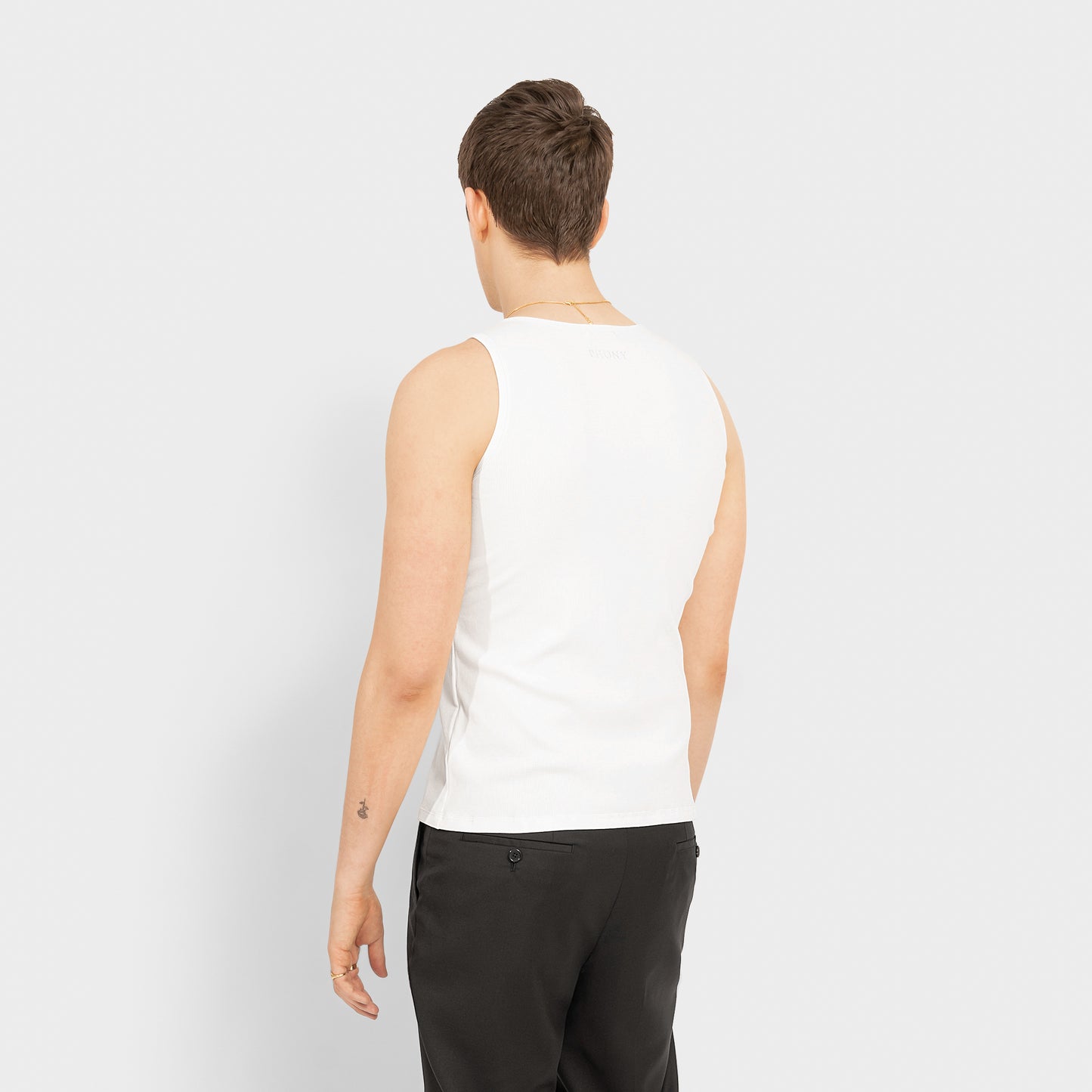 Homme White Cotton Tank
