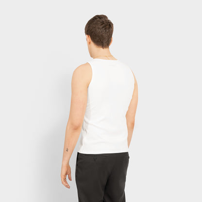 Homme White Cotton Tank
