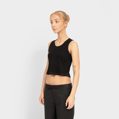 Femme Black Cotton Tank
