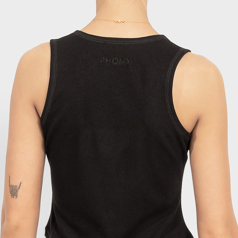 Femme Black Cotton Tank