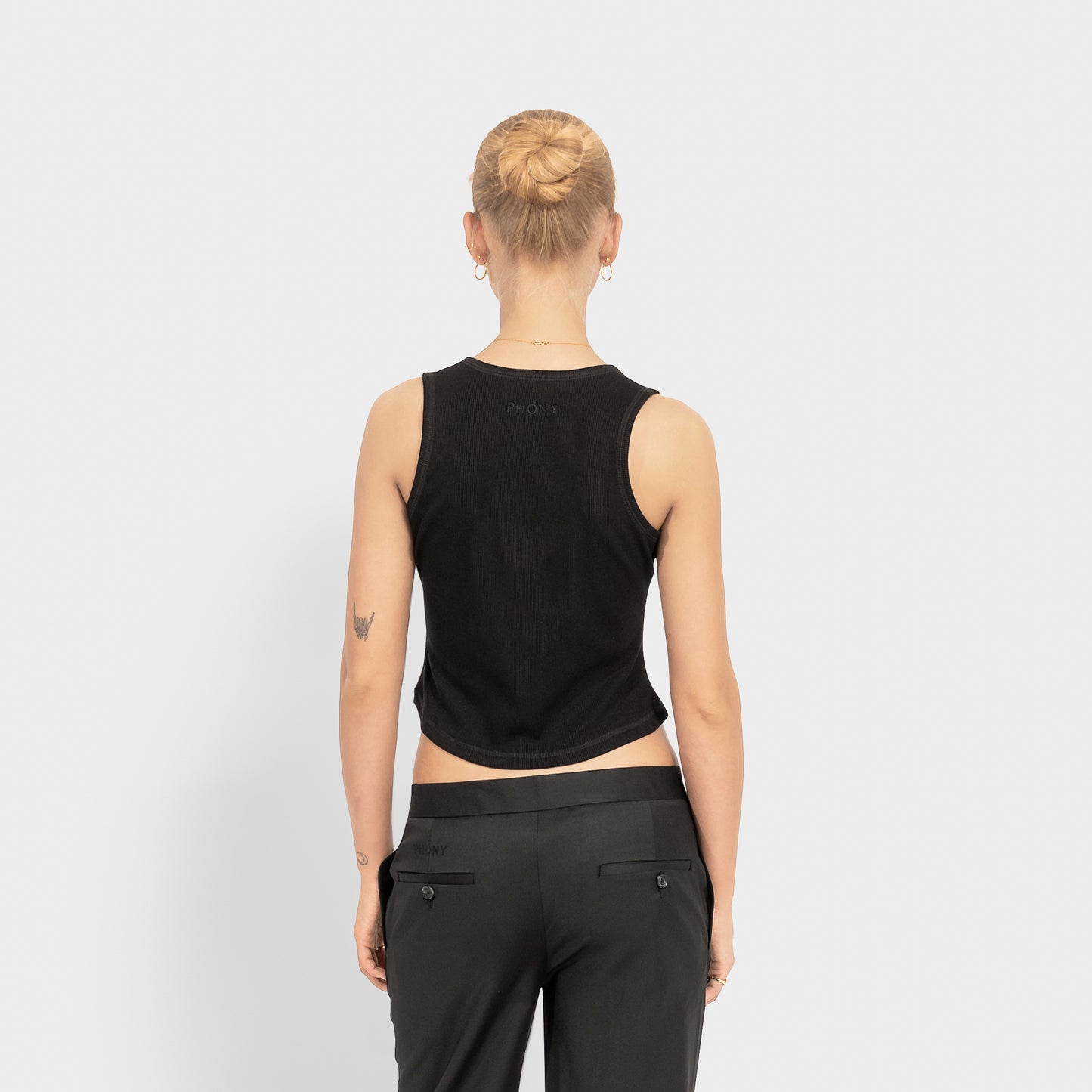 Femme Black Cotton Tank