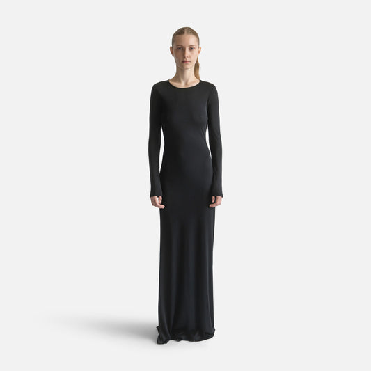 Silk Jersey Backless Dress - Black