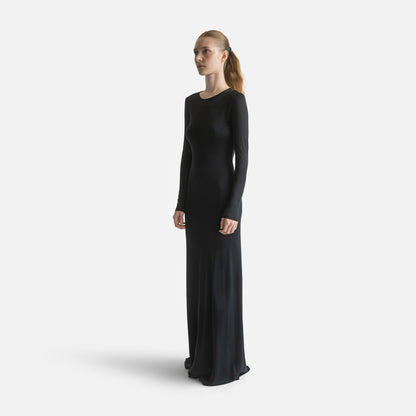 Silk Jersey Backless Dress - Black