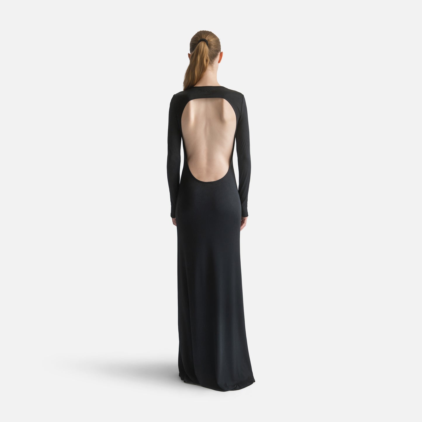 Silk Jersey Backless Dress - Black