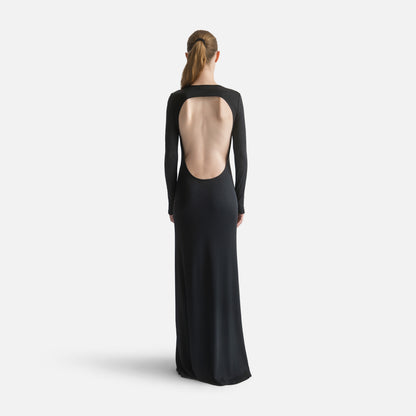Silk Jersey Backless Dress - Black