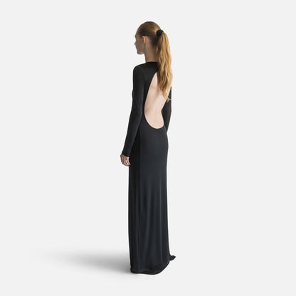 Silk Jersey Backless Dress - Black