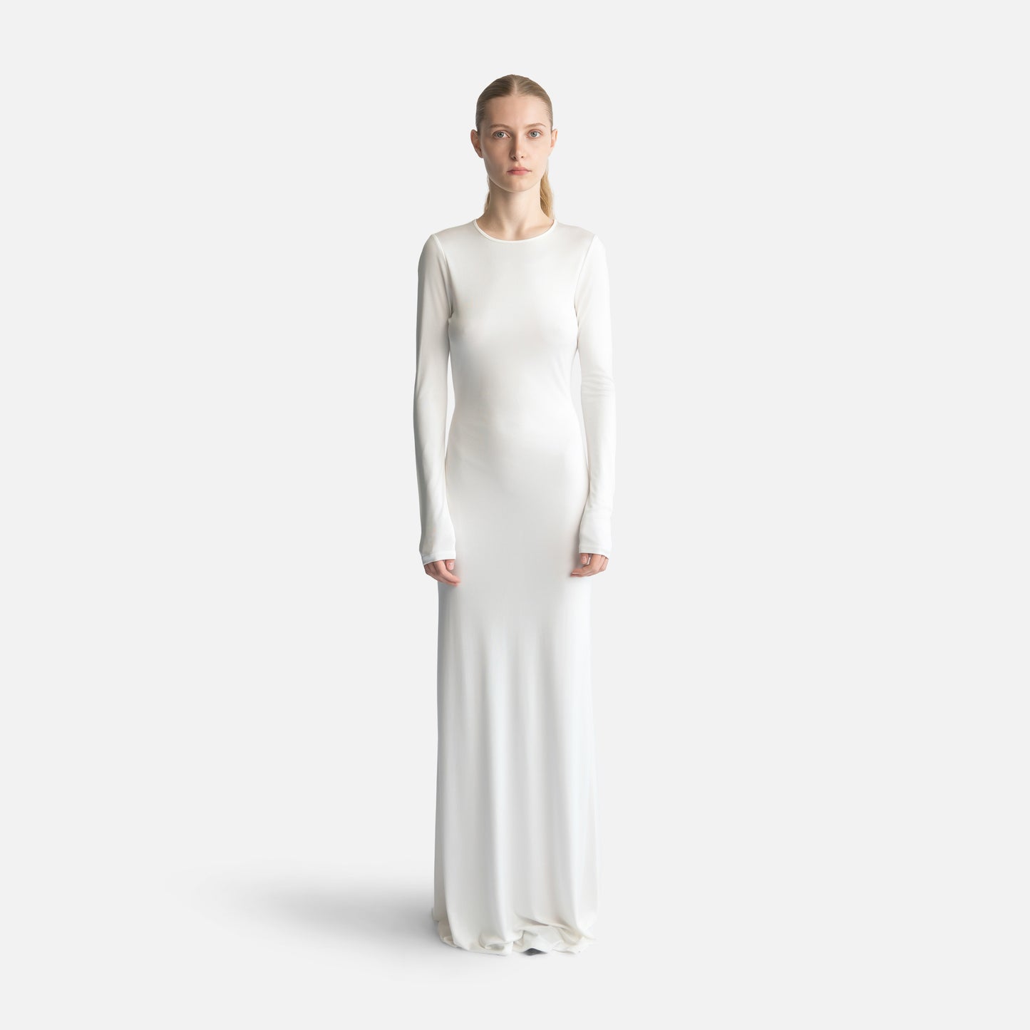 Silk Jersey Backless Dress - Ivory