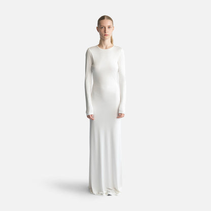 Silk Jersey Backless Dress - Ivory