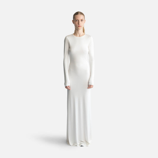 Silk Jersey Backless Dress - Ivory