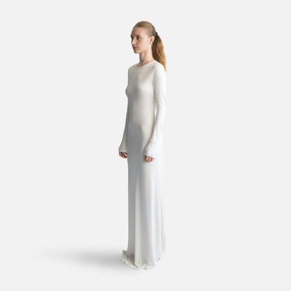 Silk Jersey Backless Dress - Ivory