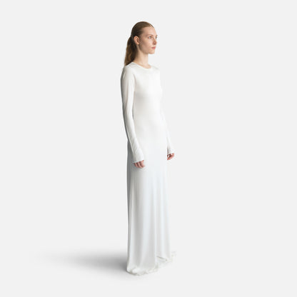 Silk Jersey Backless Dress - Ivory