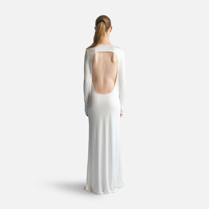 Silk Jersey Backless Dress - Ivory