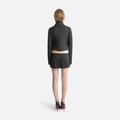 Femme Wrap Neck Double-Breasted Jacket