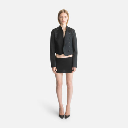 Femme Stand Collar Double-Breasted Jacket