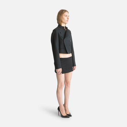 Femme Stand Collar Double-Breasted Jacket