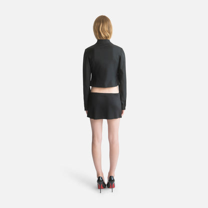 Femme Stand Collar Double-Breasted Jacket