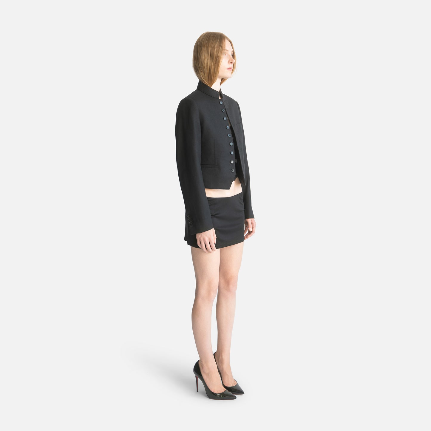 Femme Stand Collar Single-Breasted Jacket