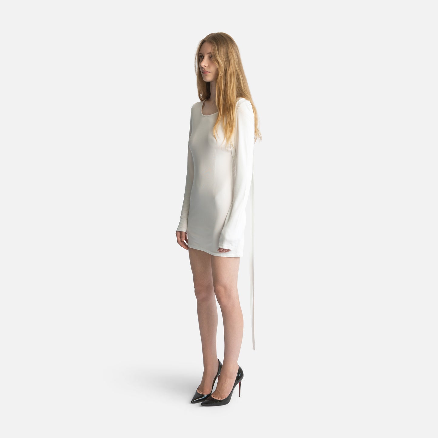 Silk Jersey Tassel Mini Dress - Ivory