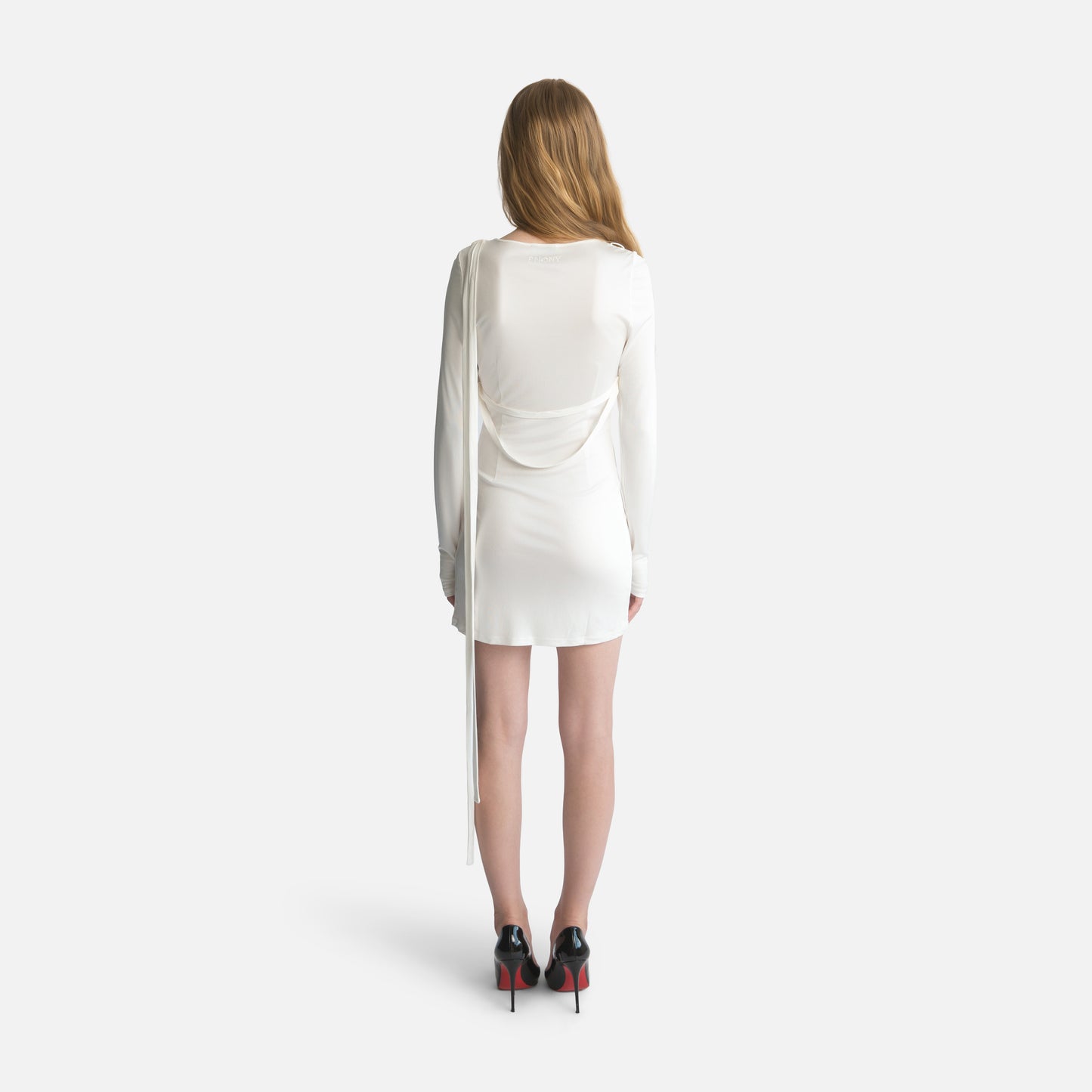 Silk Jersey Tassel Mini Dress - Ivory