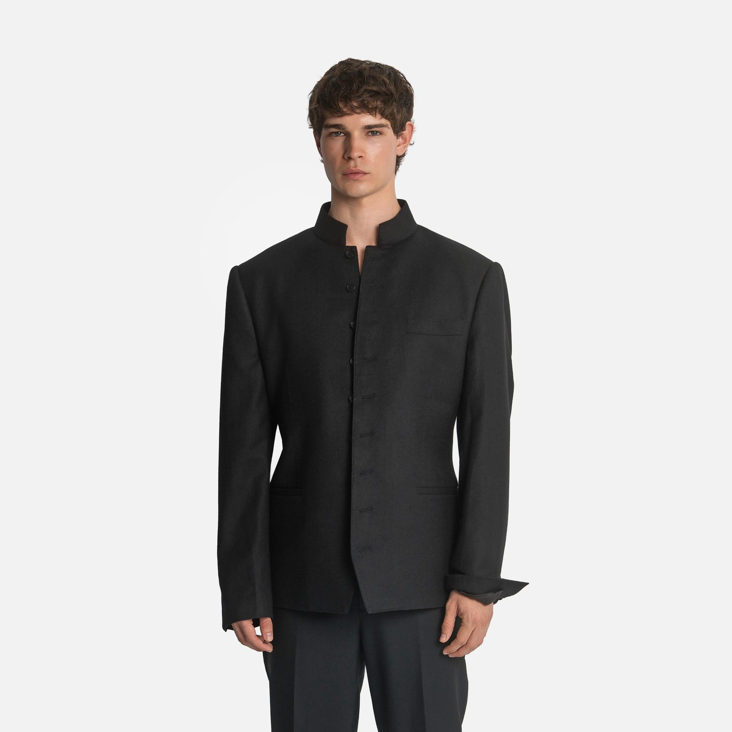 Homme Stand Collar Single-Breasted Jacket