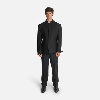 Homme Stand Collar Single-Breasted Jacket