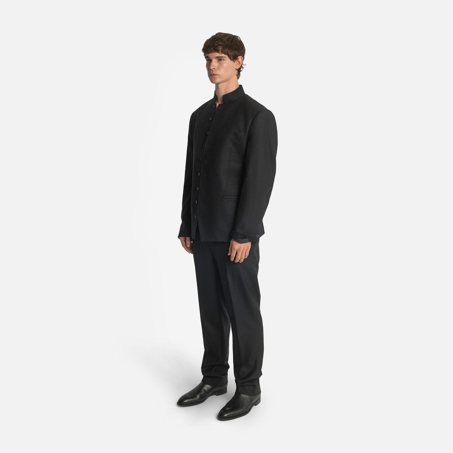 Homme Stand Collar Single-Breasted Jacket