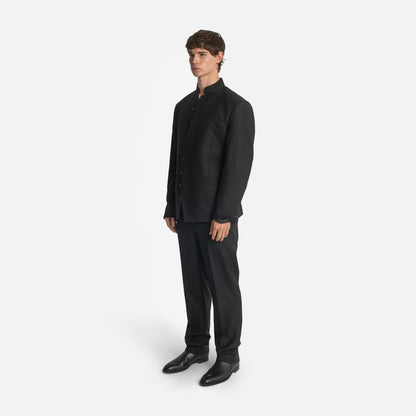 Homme Stand Collar Single-Breasted Jacket