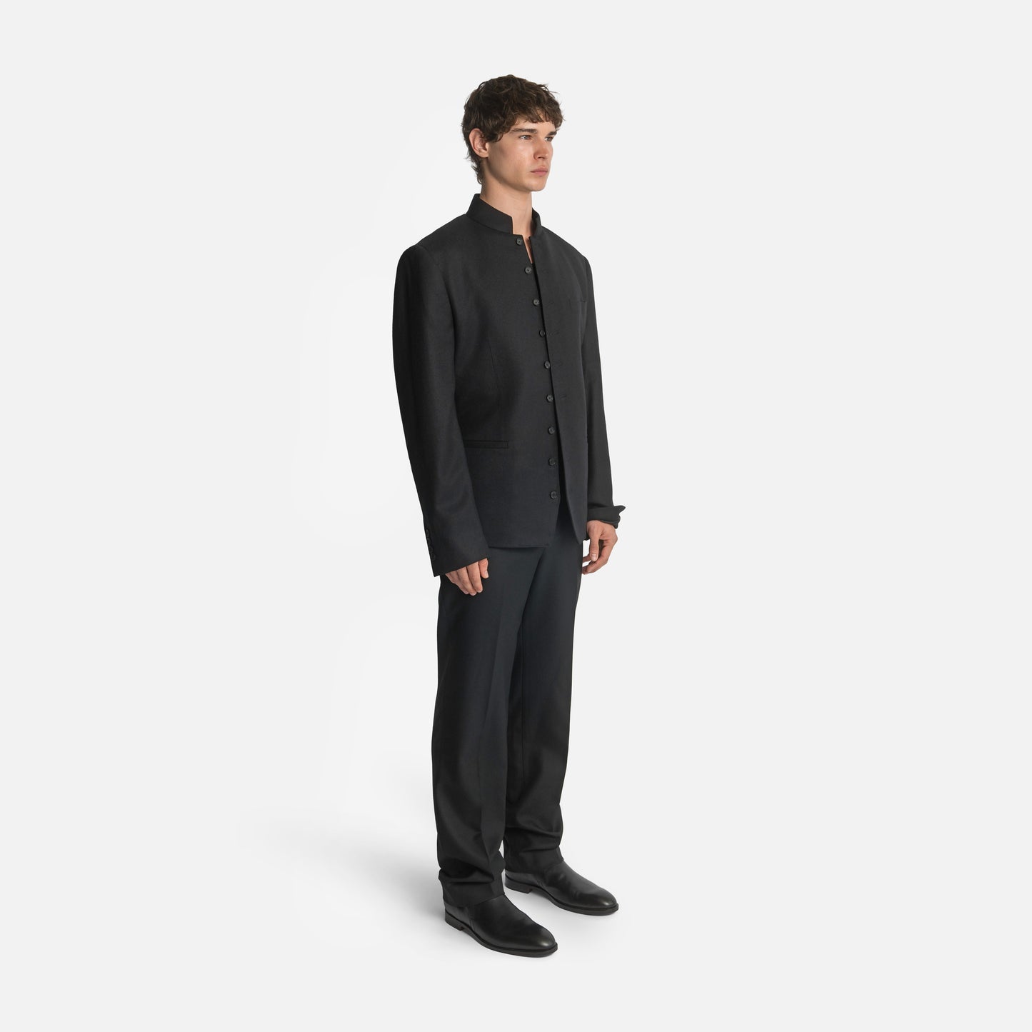 Homme Stand Collar Single-Breasted Jacket