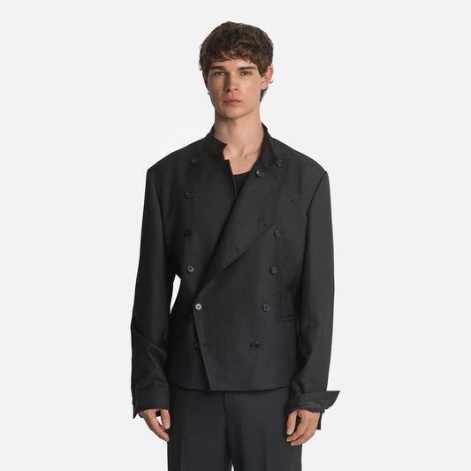 Homme Stand Collar Double-Breasted Jacket