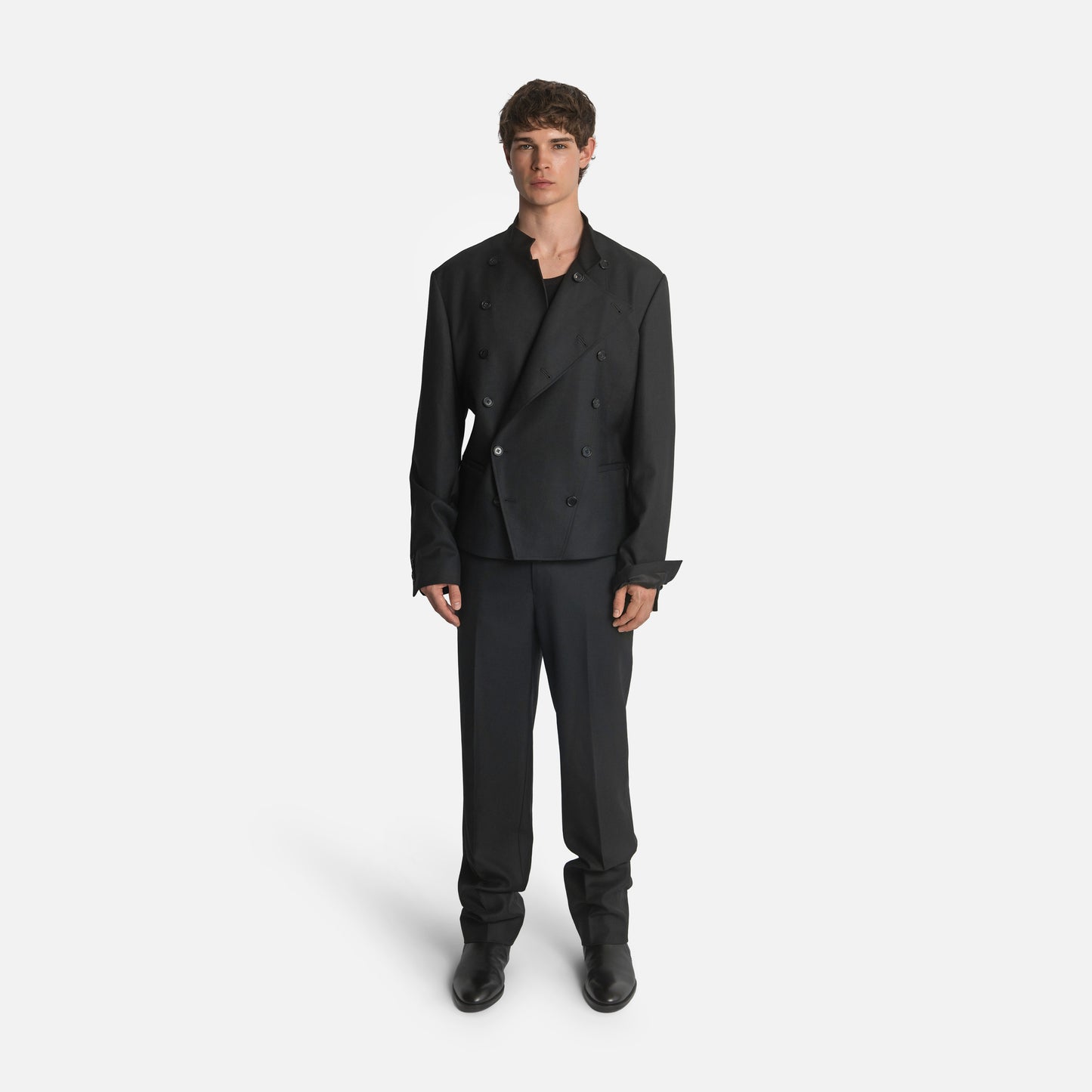 Homme Stand Collar Double-Breasted Jacket
