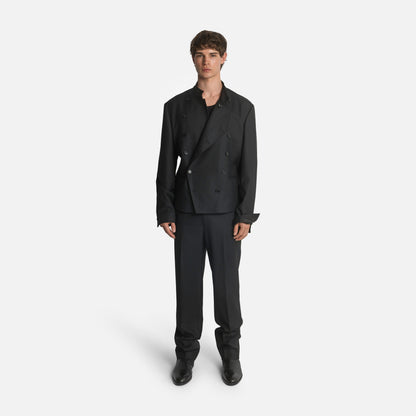 Homme Stand Collar Double-Breasted Jacket