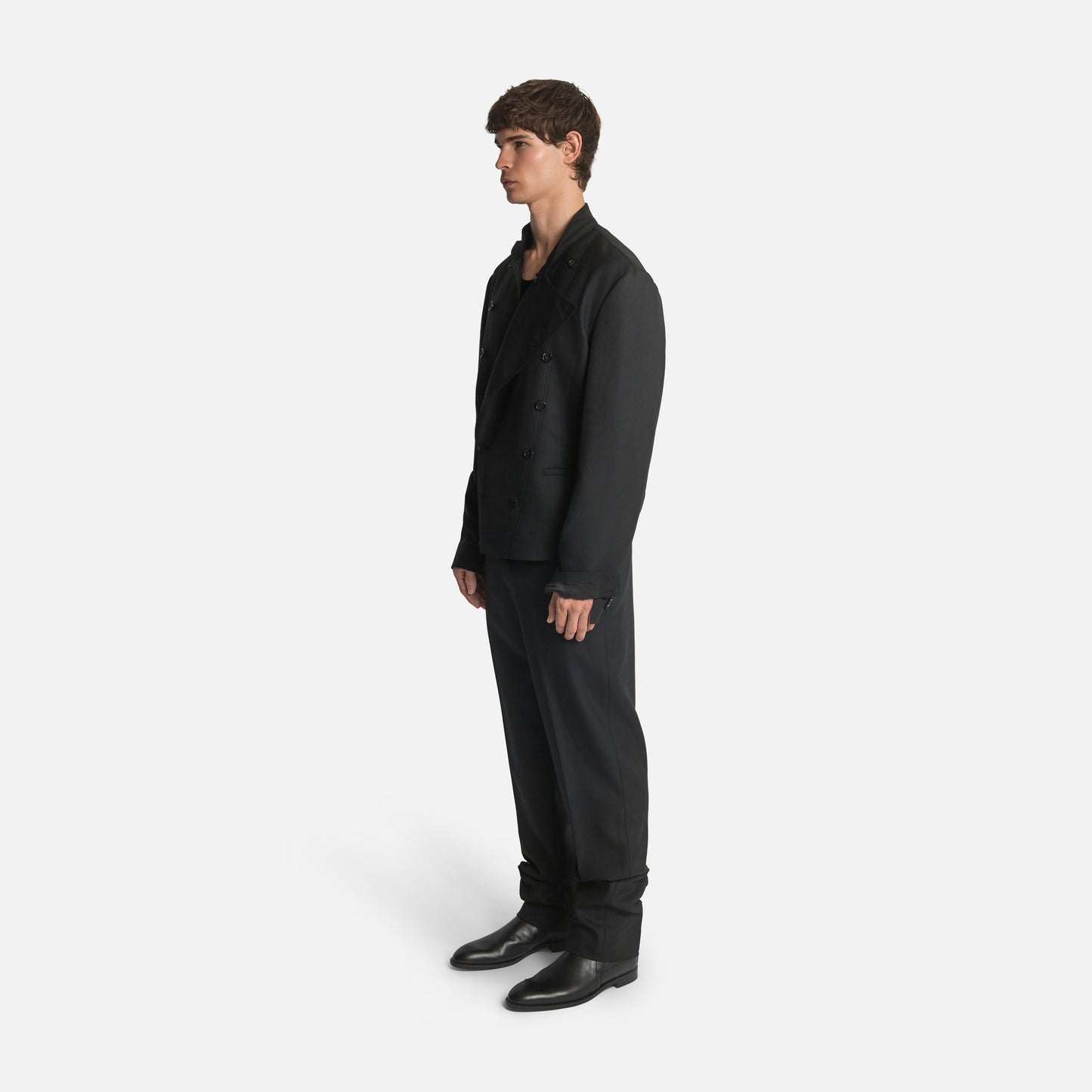 Homme Stand Collar Double-Breasted Jacket