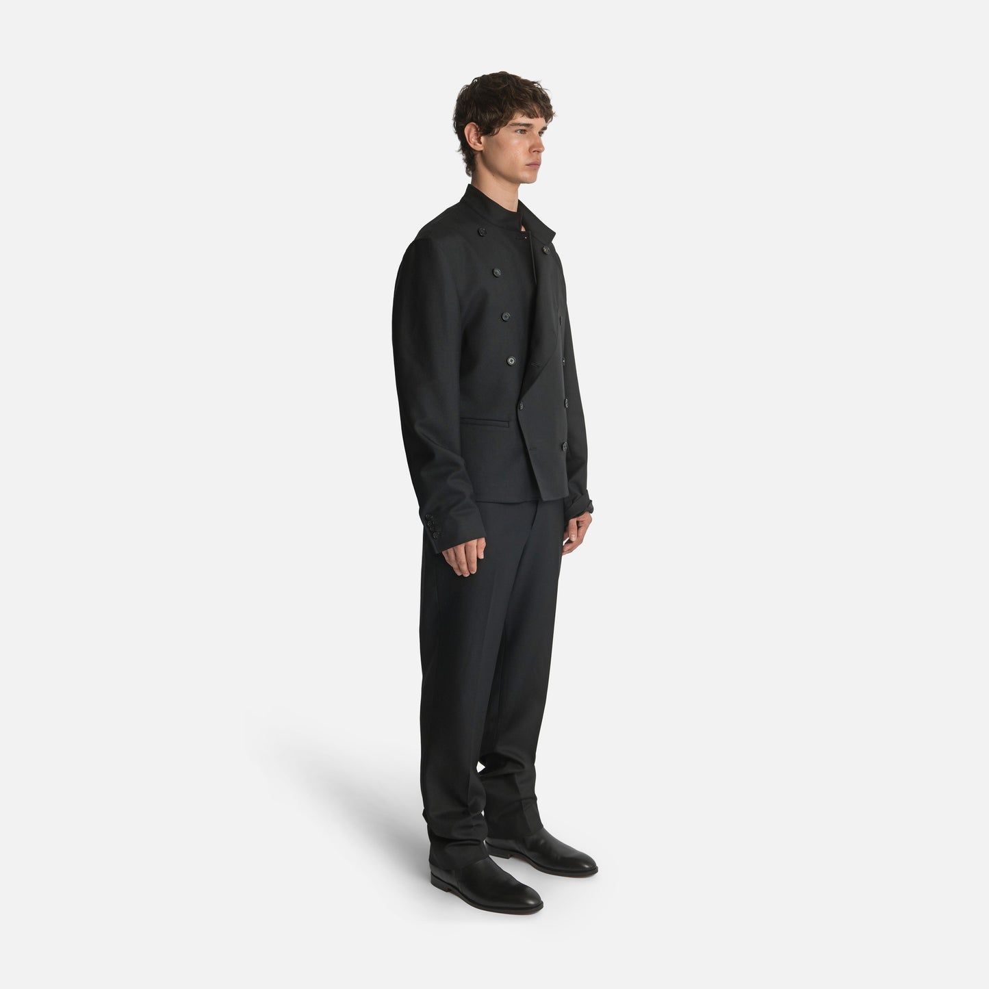 Homme Stand Collar Double-Breasted Jacket