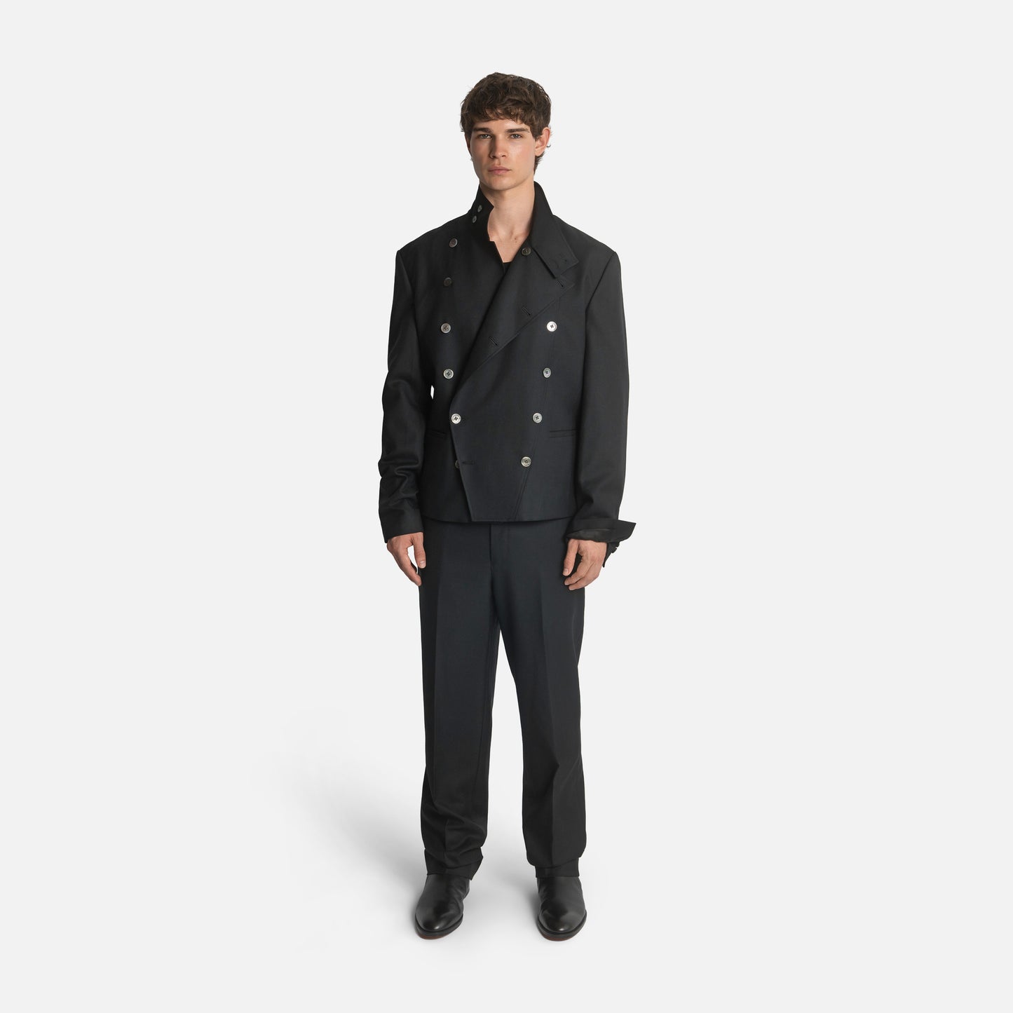 Homme Wrap Neck Double-Breasted Jacket