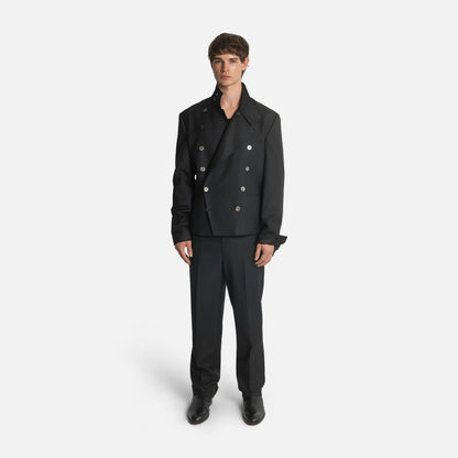 Homme Wrap Neck Double-Breasted Jacket