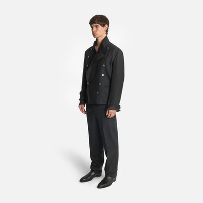 Homme Wrap Neck Double-Breasted Jacket