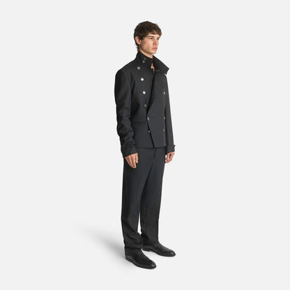 Homme Wrap Neck Double-Breasted Jacket