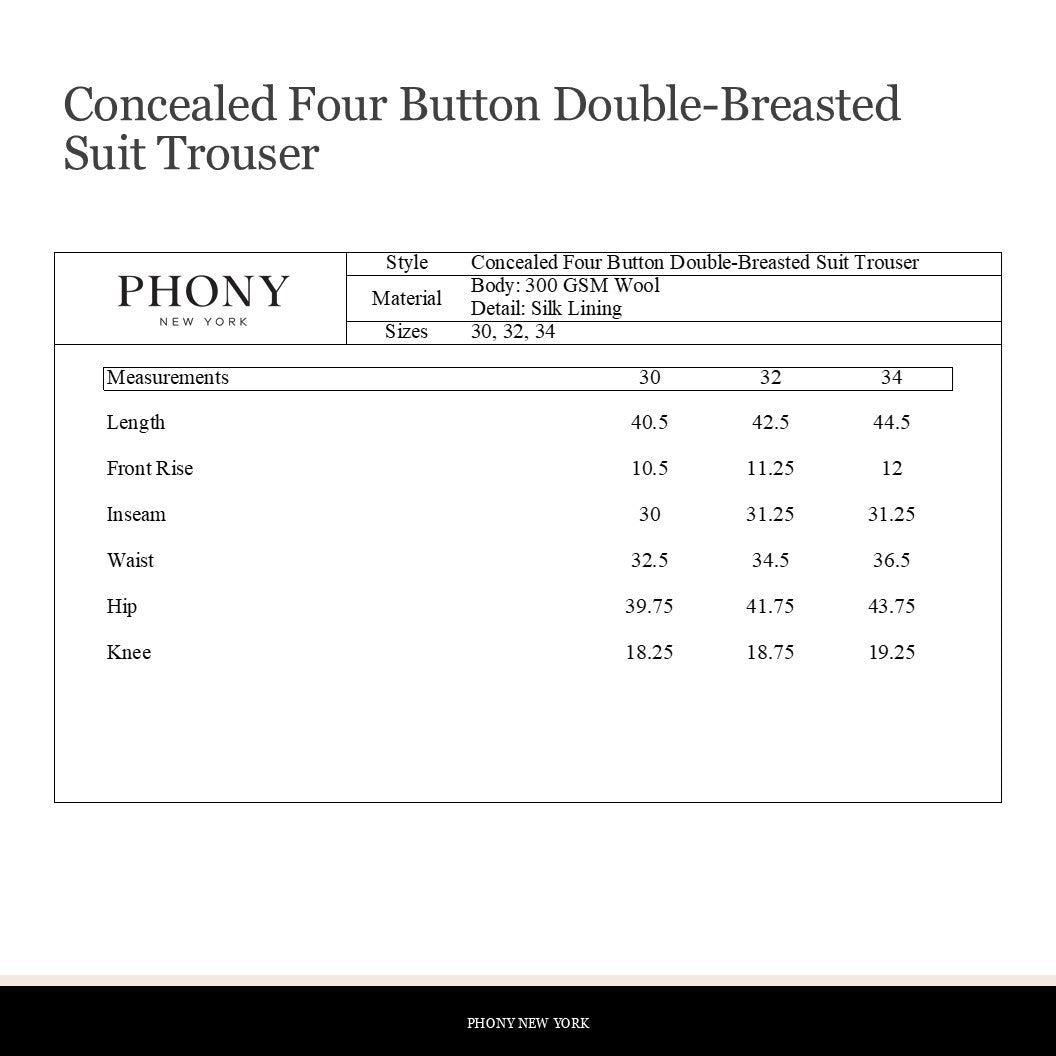 Concealed Four Button Double-Breasted Suit - Black Wool Twill