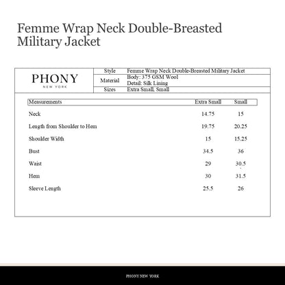 Femme Wrap Neck Double-Breasted Jacket