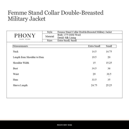 Femme Stand Collar Double-Breasted Jacket