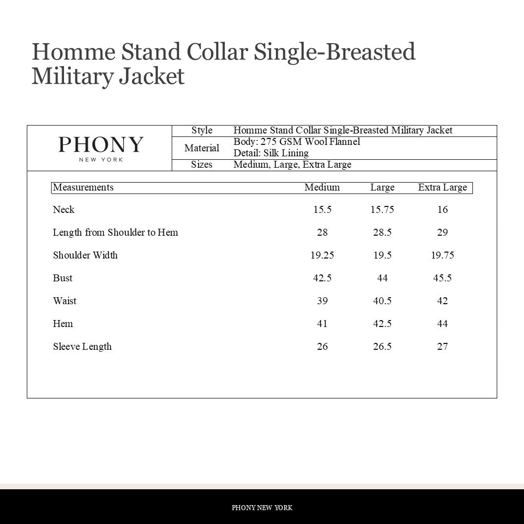Homme Stand Collar Single-Breasted Jacket