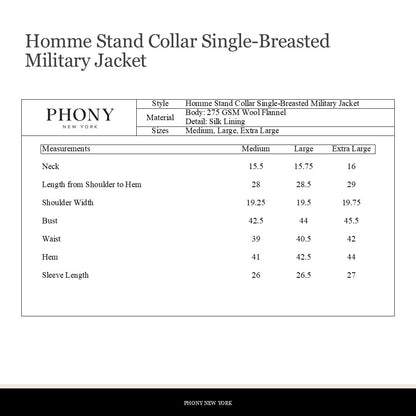 Homme Stand Collar Single-Breasted Jacket