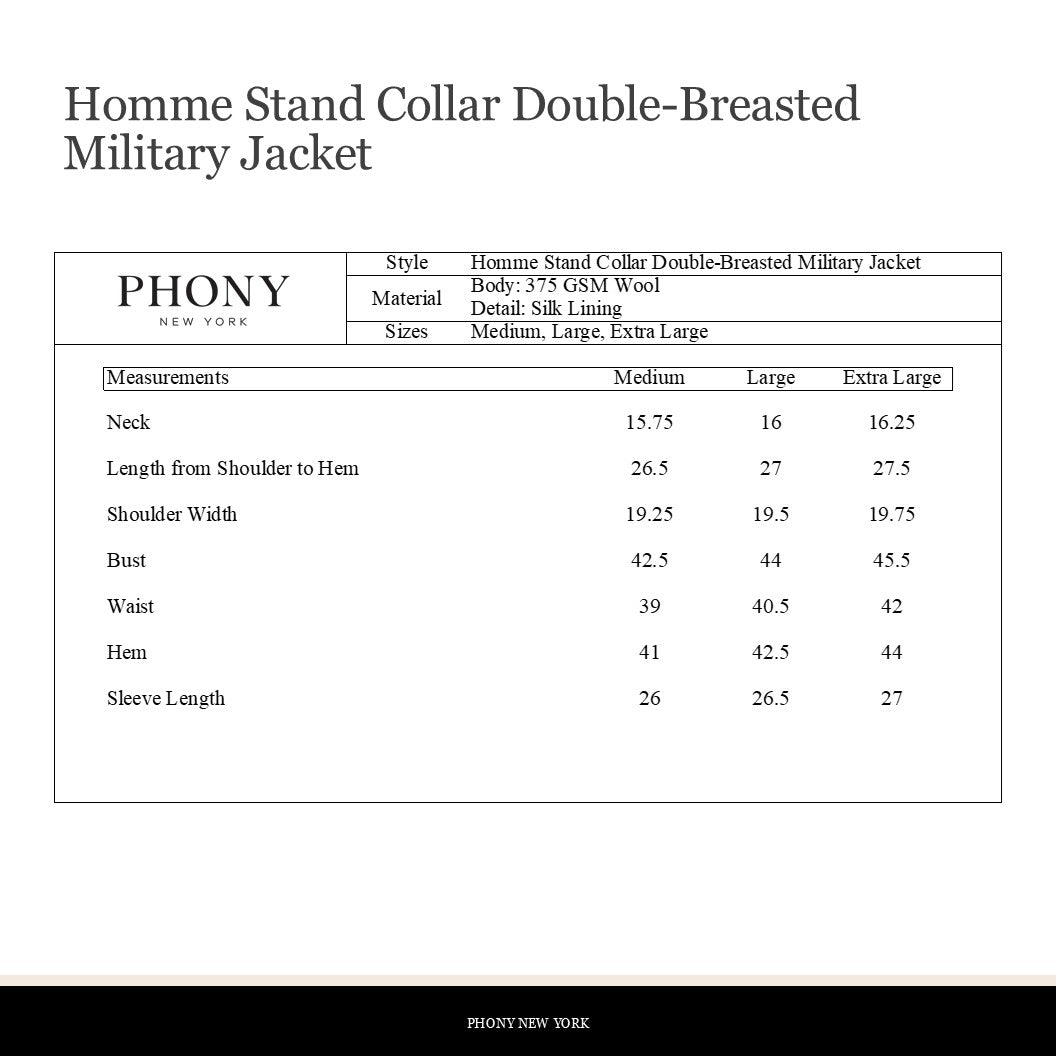 Homme Stand Collar Double-Breasted Jacket
