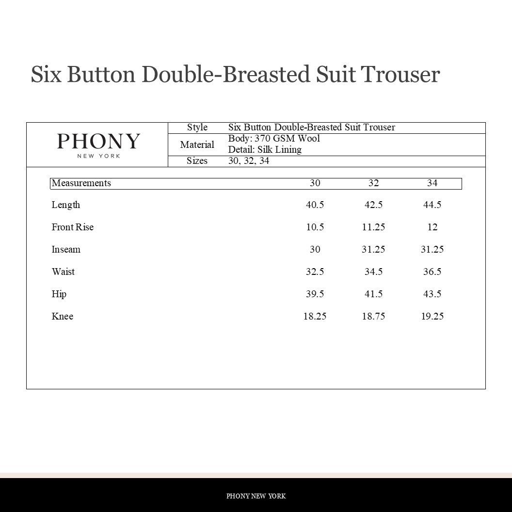 Six Button Double-Breasted Suit - Black Wool Twill
